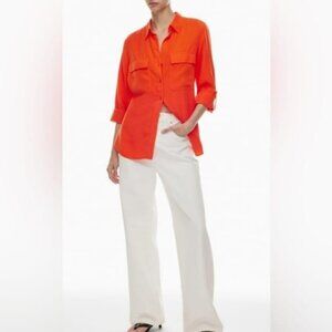 Aritzia Babaton  Orange Utility Shirt Size Large